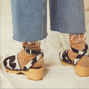 Free People x Unalira Kaia cow hair clogs 39